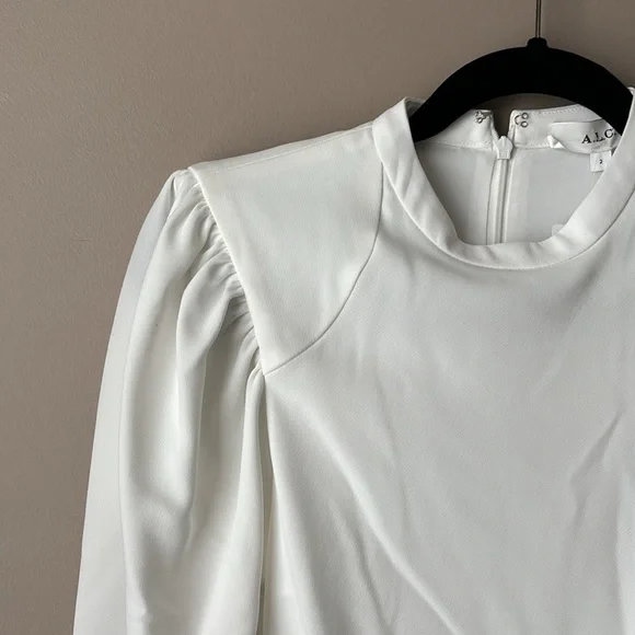 NWT A.L.C white Jane long sleeve dress sz 2 - Picture 7 of 13
